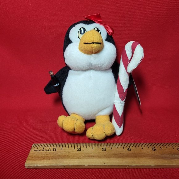 Coca Cola Penguin Christmas Plush Ornament 1999 - Picture 8 of 11